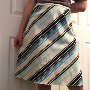 Striped i.e. petite Knee Length Cotton Skirt